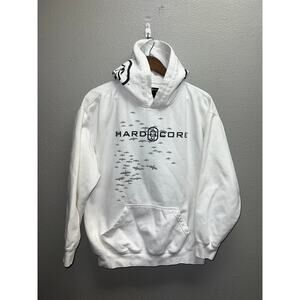 Hardcore Hoodie Hard Core Snow Advisorry Geese Duck Hunting White Pullover Large